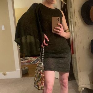 Ted baker sheet asymmetrical batwing midi